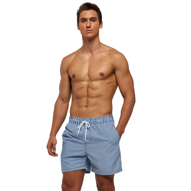 2026 Summer Swimming Shorts Men Printing Fashion Polyester Bañador Hombres Short Board Mesh Liner Gym Running Sport Swimsuit