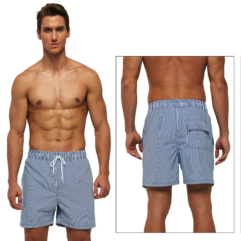 2026 Summer Swimming Shorts Men Printing Fashion Polyester Bañador Hombres Short Board Mesh Liner Gym Running Sport Swimsuit