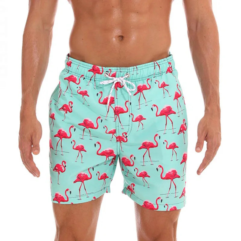 2026 Summer Swimming Shorts Men Printing Fashion Polyester Bañador Hombres Short Board Mesh Liner Gym Running Sport Swimsuit