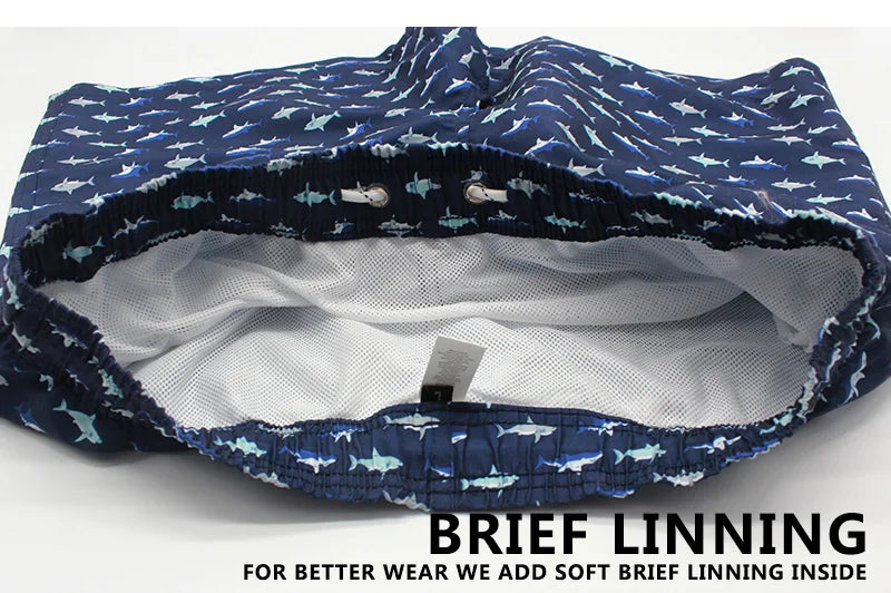 2026 Summer Swimming Shorts Men Printing Fashion Polyester Bañador Hombres Short Board Mesh Liner Gym Running Sport Swimsuit