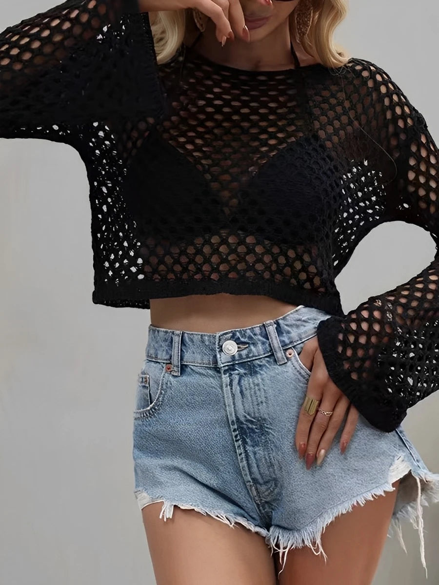 Camicia Copricostume Donna Manica Lunga