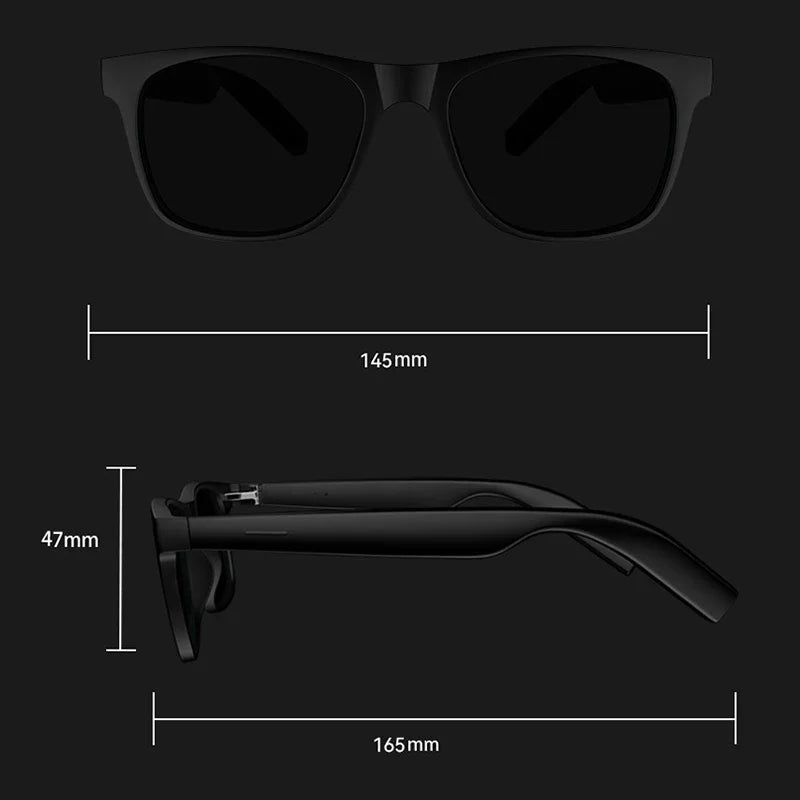 Lenovo AI Remote Control Touch Smart Glasses with Photo Camera Recording Translator Voice Assistant Music Bluetooth Sunglasses