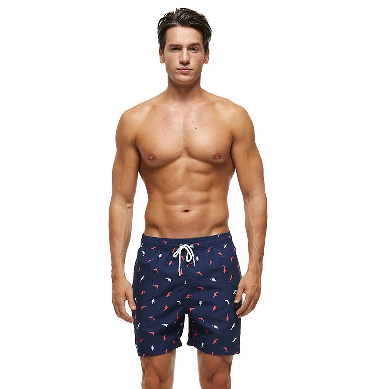 2026 Summer Swimming Shorts Men Printing Fashion Polyester Bañador Hombres Short Board Mesh Liner Gym Running Sport Swimsuit