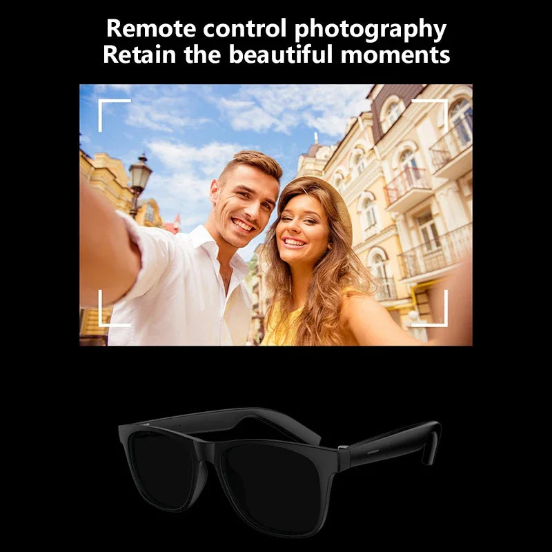 Lenovo AI Remote Control Touch Smart Glasses with Photo Camera Recording Translator Voice Assistant Music Bluetooth Sunglasses