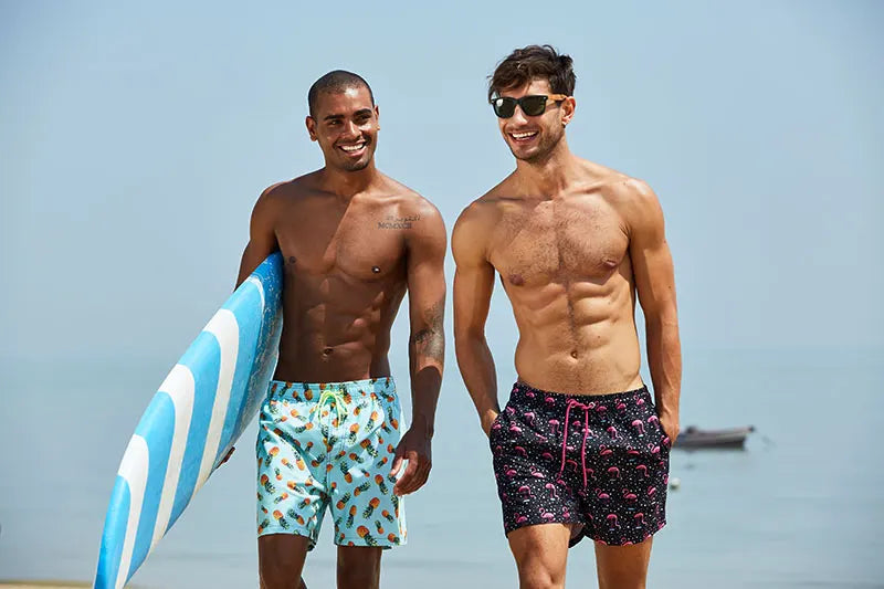 2026 Summer Swimming Shorts Men Printing Fashion Polyester Bañador Hombres Short Board Mesh Liner Gym Running Sport Swimsuit