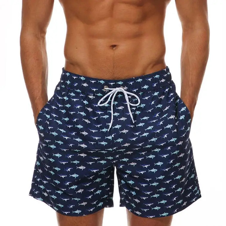 2026 Summer Swimming Shorts Men Printing Fashion Polyester Bañador Hombres Short Board Mesh Liner Gym Running Sport Swimsuit