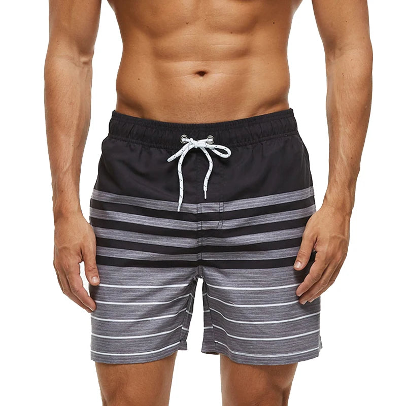 2026 Summer Swimming Shorts Men Printing Fashion Polyester Bañador Hombres Short Board Mesh Liner Gym Running Sport Swimsuit