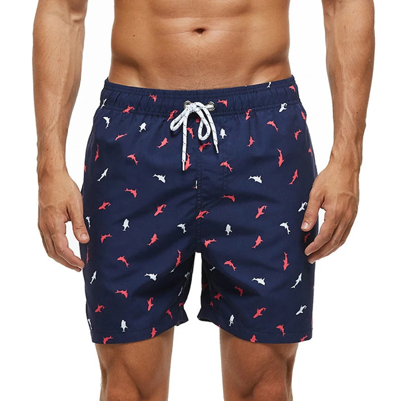2026 Summer Swimming Shorts Men Printing Fashion Polyester Bañador Hombres Short Board Mesh Liner Gym Running Sport Swimsuit