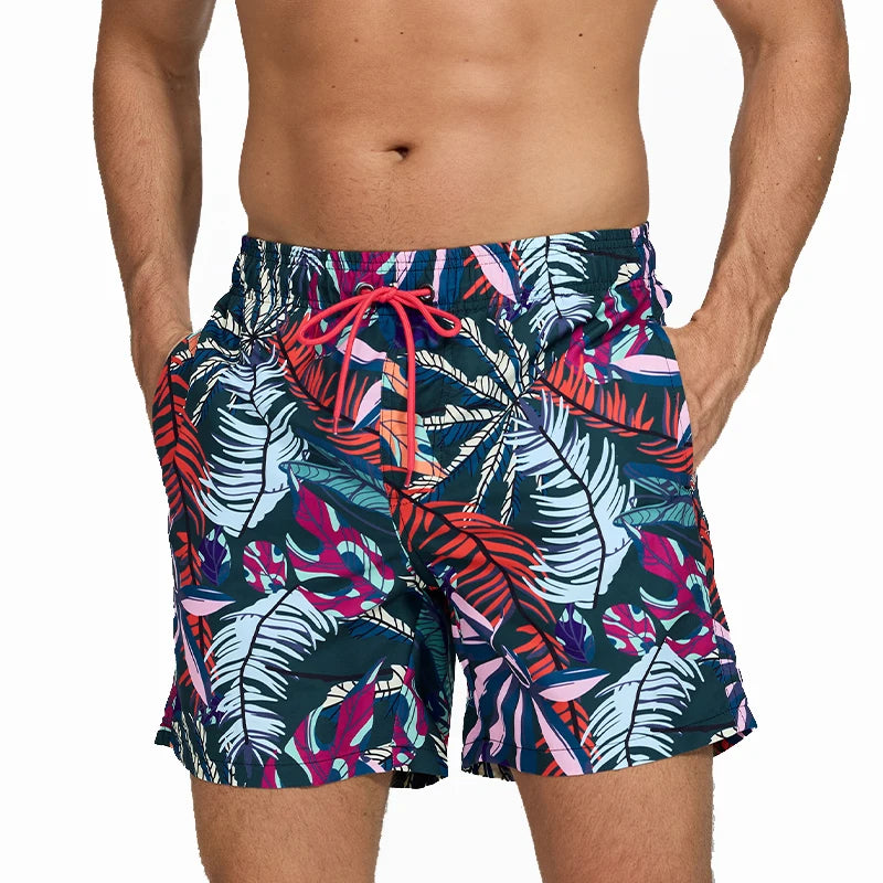 2026 Summer Swimming Shorts Men Printing Fashion Polyester Bañador Hombres Short Board Mesh Liner Gym Running Sport Swimsuit
