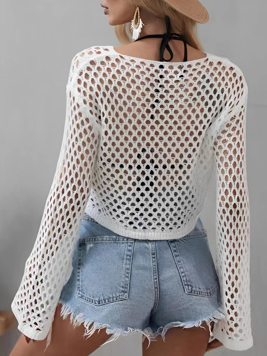 Camicia Copricostume Donna Manica Lunga