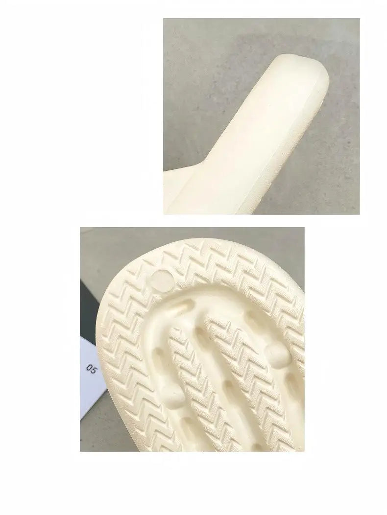 Women's Classy Flip-Flops with Poop Feeling, Female Internet Celebrity Eva Summer Outer Slippers for Couples, Thick-Soled Non-Slip Couples, Soft-Soled Flip-Flops for the Beach
