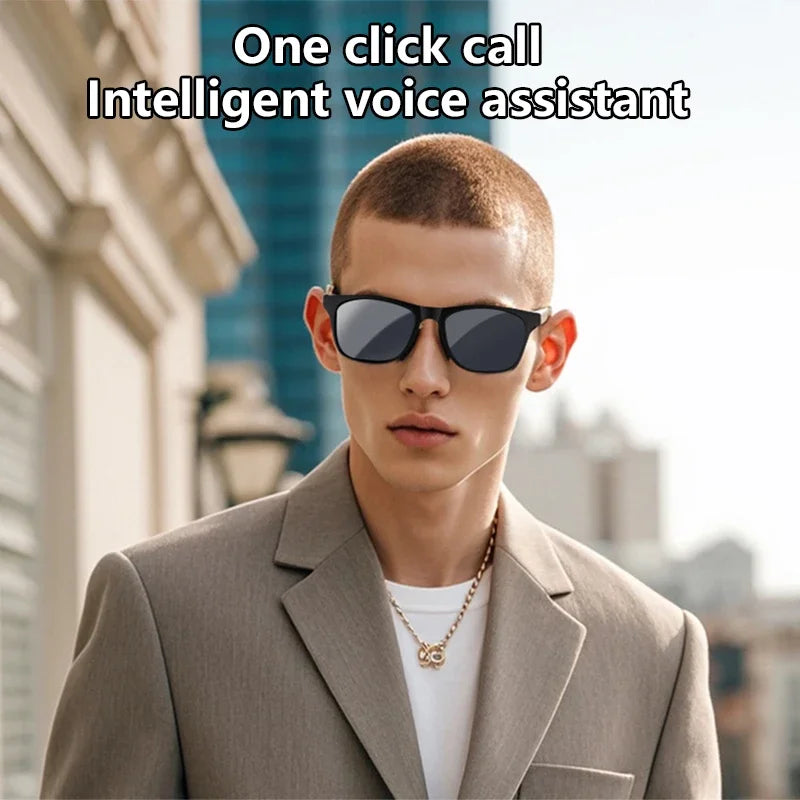 Lenovo AI Remote Control Touch Smart Glasses with Photo Camera Recording Translator Voice Assistant Music Bluetooth Sunglasses