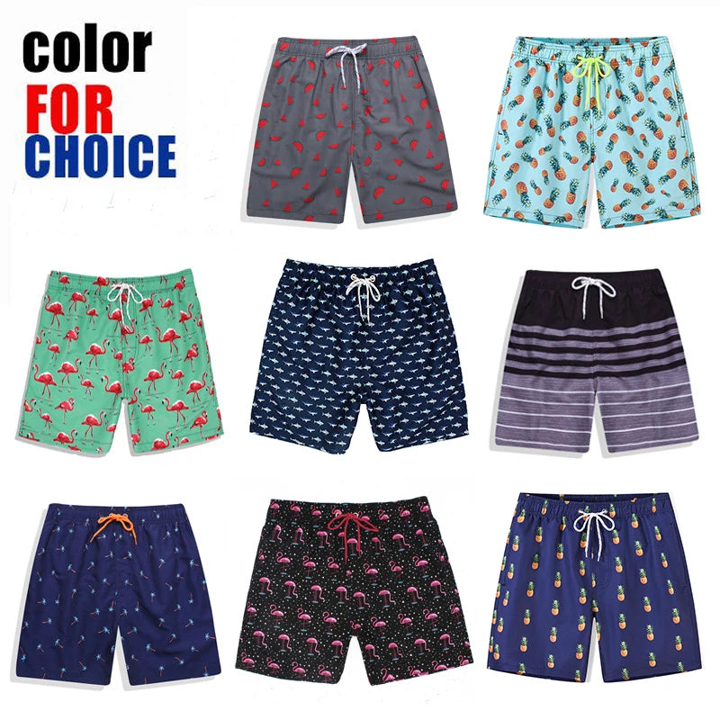 2026 Summer Swimming Shorts Men Printing Fashion Polyester Bañador Hombres Short Board Mesh Liner Gym Running Sport Swimsuit