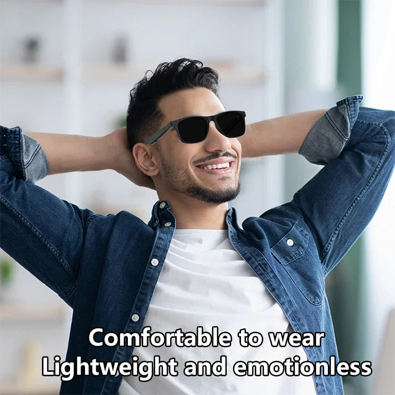 Lenovo AI Remote Control Touch Smart Glasses with Photo Camera Recording Translator Voice Assistant Music Bluetooth Sunglasses