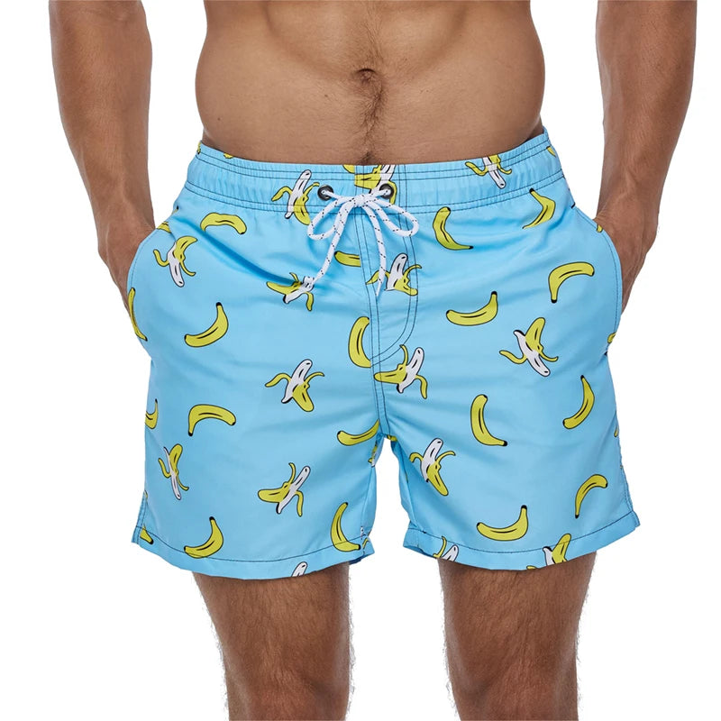 2026 Summer Swimming Shorts Men Printing Fashion Polyester Bañador Hombres Short Board Mesh Liner Gym Running Sport Swimsuit