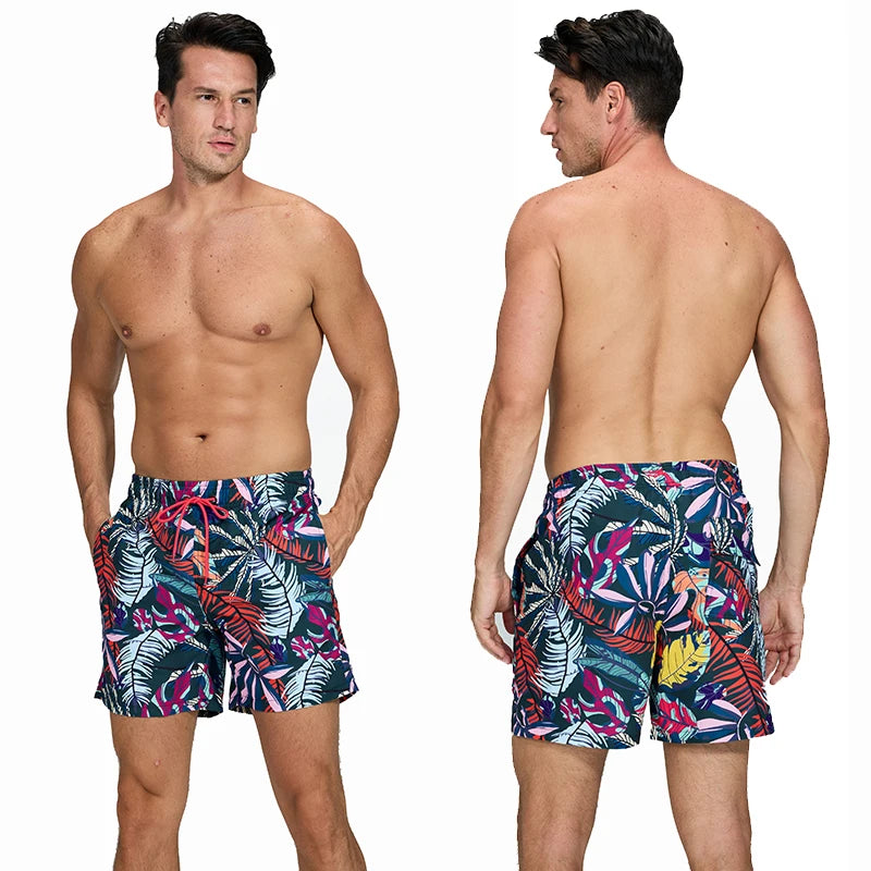 2026 Summer Swimming Shorts Men Printing Fashion Polyester Bañador Hombres Short Board Mesh Liner Gym Running Sport Swimsuit