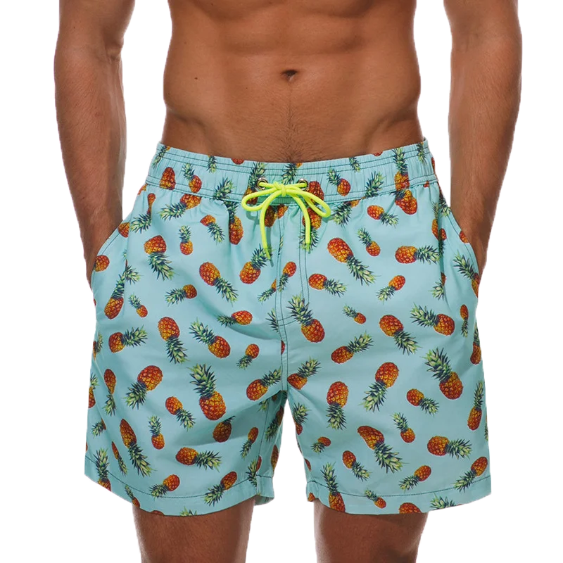 2026 Summer Swimming Shorts Men Printing Fashion Polyester Bañador Hombres Short Board Mesh Liner Gym Running Sport Swimsuit