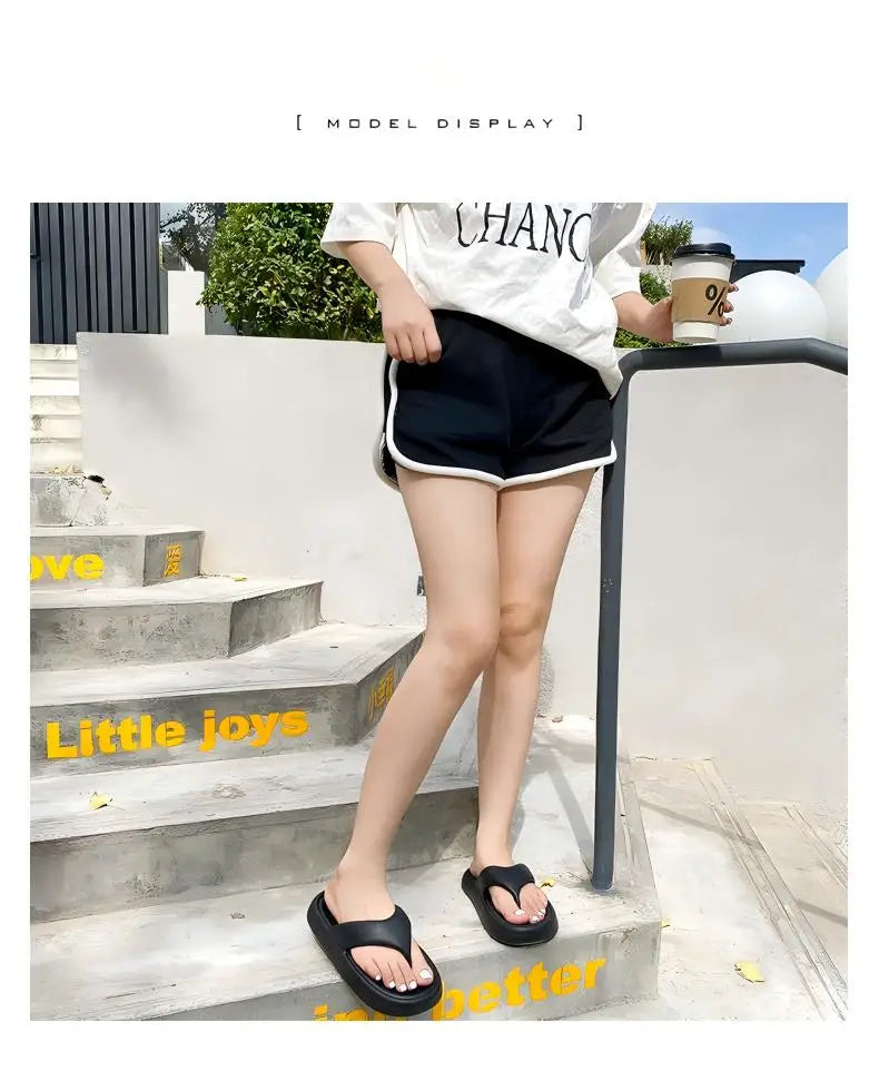 Women's Classy Flip-Flops with Poop Feeling, Female Internet Celebrity Eva Summer Outer Slippers for Couples, Thick-Soled Non-Slip Couples, Soft-Soled Flip-Flops for the Beach